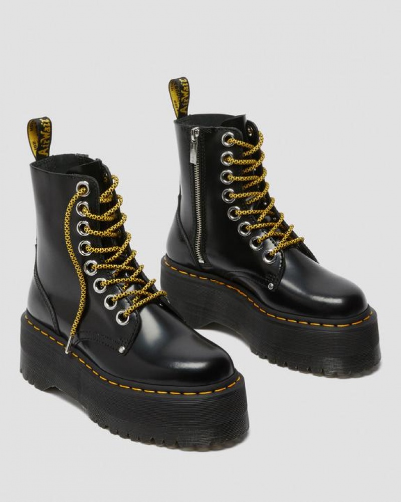 Black Women's Dr Martens Jadon Max Boot Women's Platforms Boots | USA_Dr74745