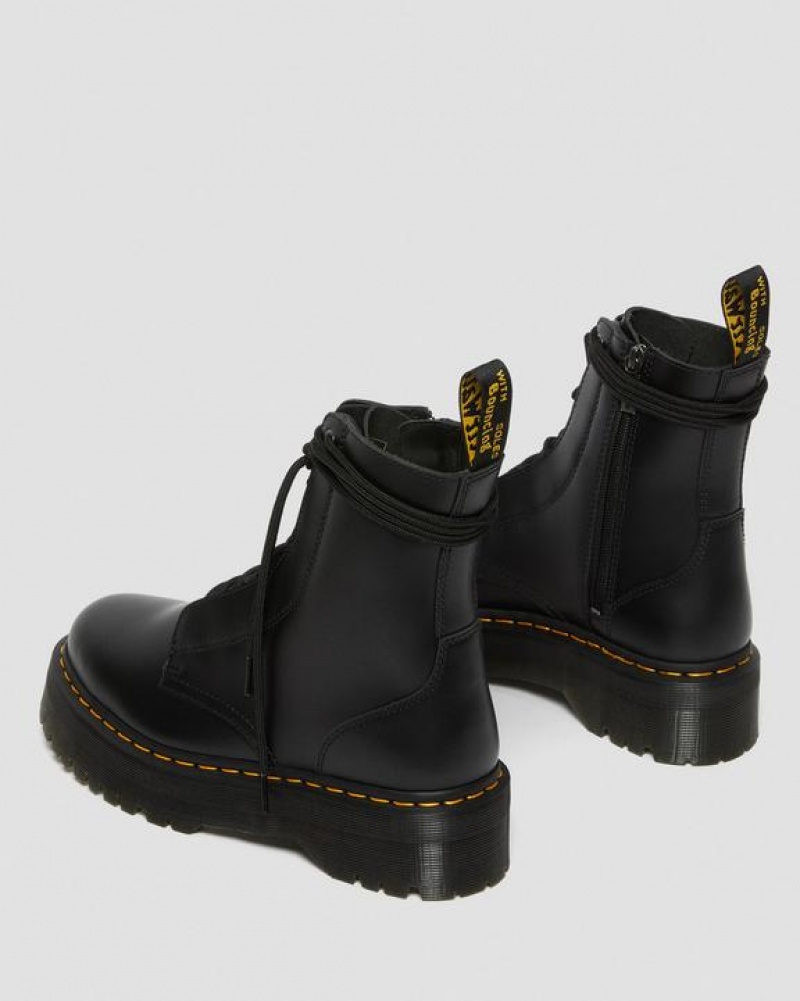 Black Women's Dr Martens Jarrick Smooth Leather Platform Boots | USA_Dr78636