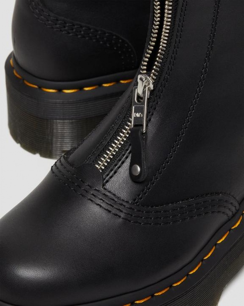 Black Women's Dr Martens Jetta Zipped Sendal Leather Platform Boots | USA_Dr78513