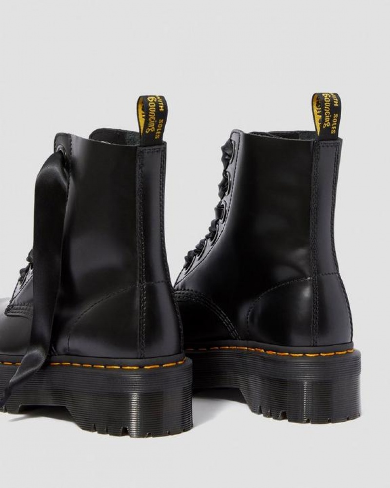 Black Women's Dr Martens Molly Women's Leather Platform Boots | USA_Dr51086