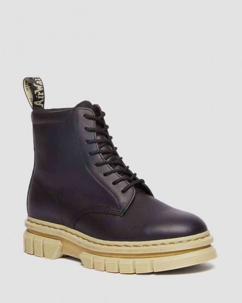 Black Women\'s Dr Martens Rikard Contrast Sole Platform Lace Up Boots | USA_Dr93601