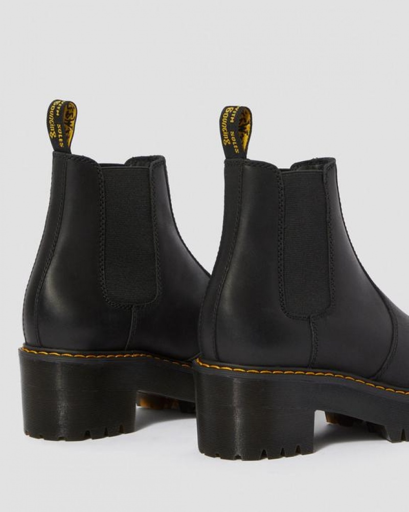 Black Women's Dr Martens Rometty Wyoming Leather Platform Chelsea Boots | USA_Dr25054