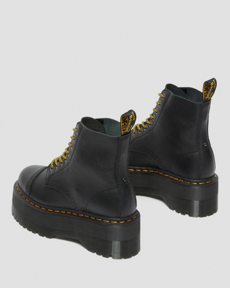 Black Women's Dr Martens Sinclair Max Pisa Leather Platform Boots | USA_Dr53111