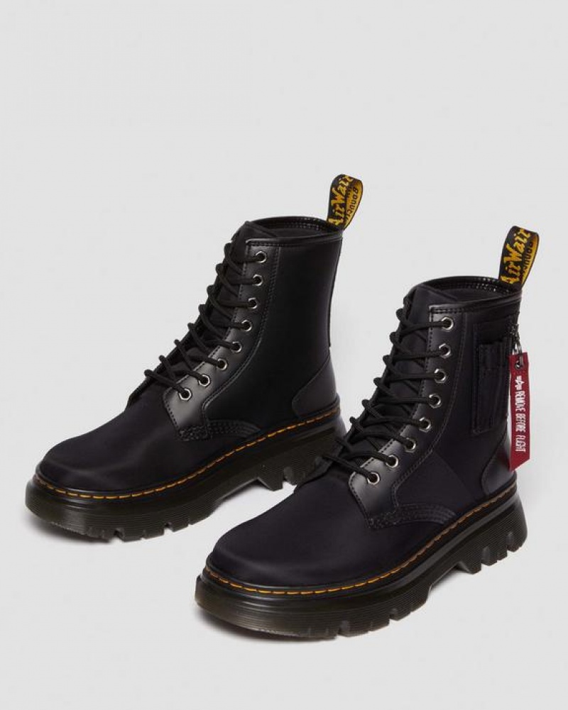 Black Women's Dr Martens Tarik Alpha Industries Leather & Nylon Utility Boots | USA_Dr30165