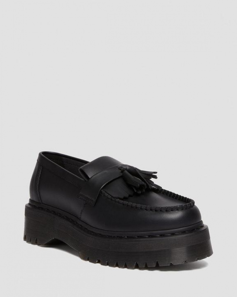 Black Women\'s Dr Martens Vegan Adrian Felix Platform Tassel Loafers Shoes | USA_Dr59844