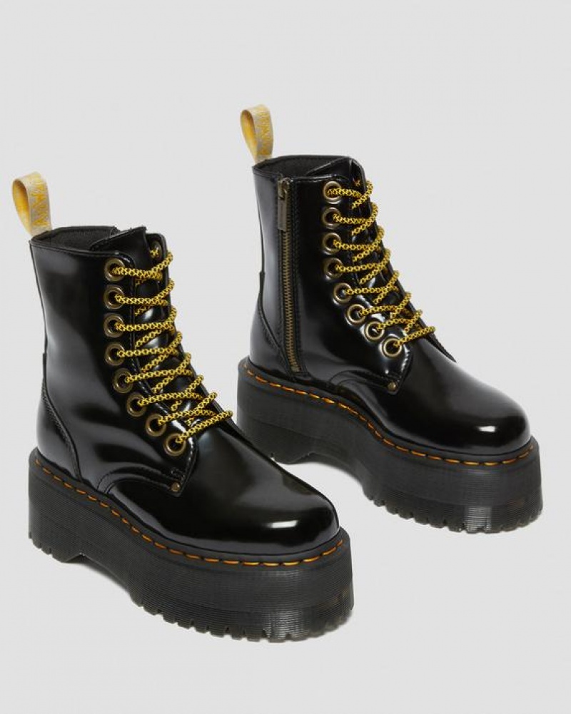 Black Women's Dr Martens Vegan Jadon Boot Max Platforms Boots | USA_Dr59336