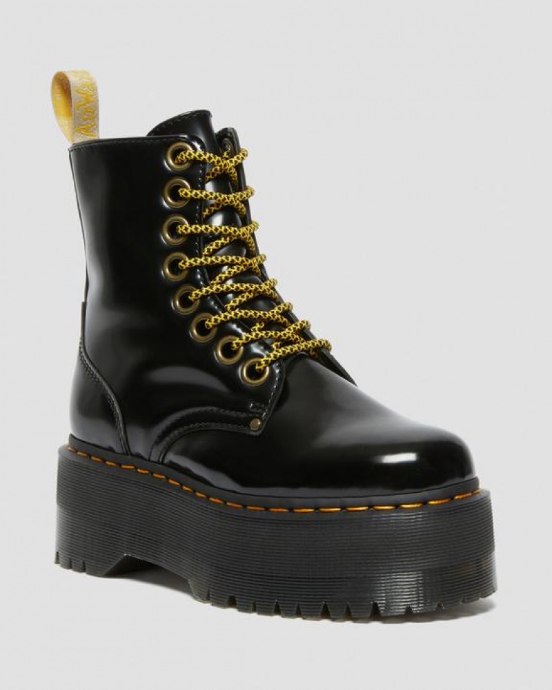 Black Women\'s Dr Martens Vegan Jadon Boot Max Platform Shoes | USA_Dr19352