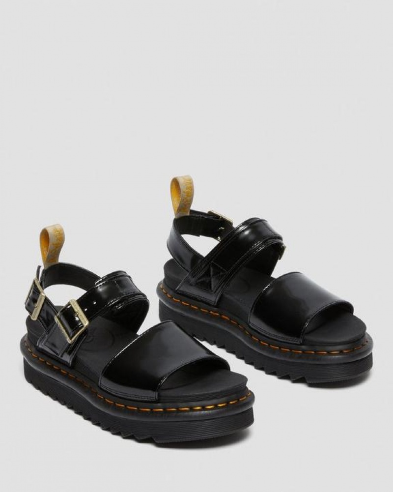 Black Women's Dr Martens Vegan Voss Strap Sandals | USA_Dr72586