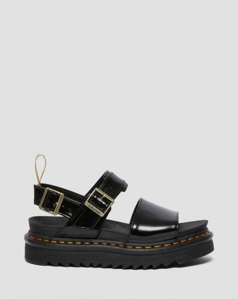 Black Women's Dr Martens Vegan Voss Strap Sandals | USA_Dr72586