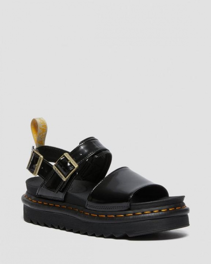 Black Women\'s Dr Martens Vegan Voss Strap Sandals | USA_Dr72586