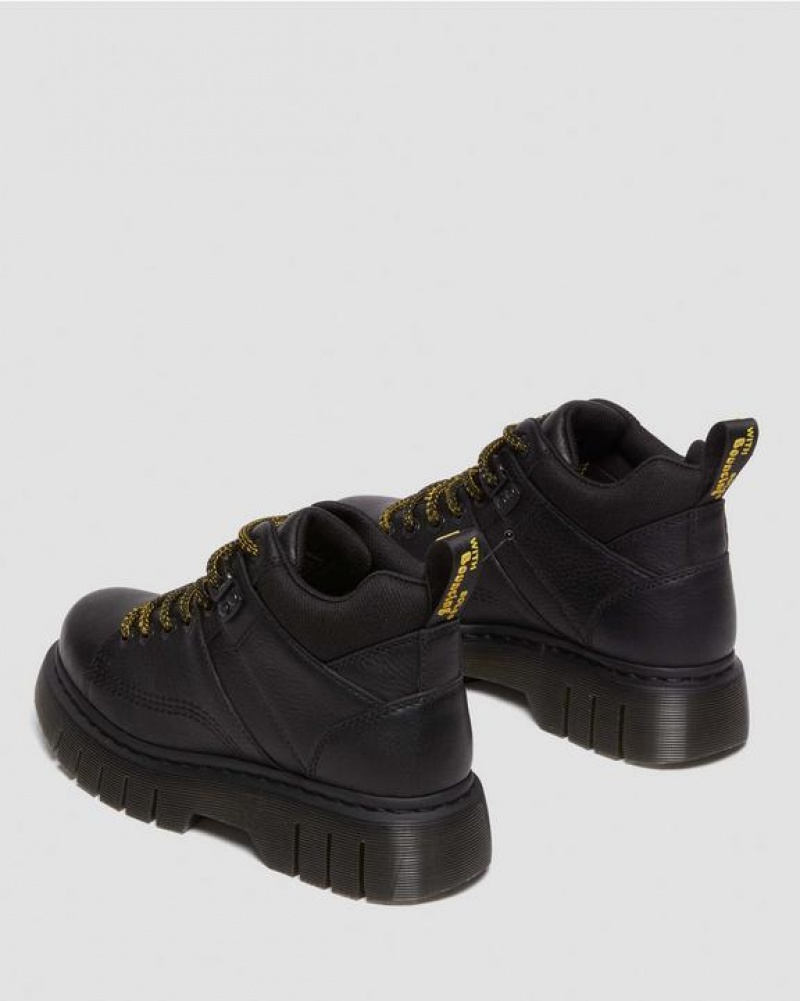 Black Women's Dr Martens Woodard Grizzly Leather Low Casual Boots | USA_Dr56318