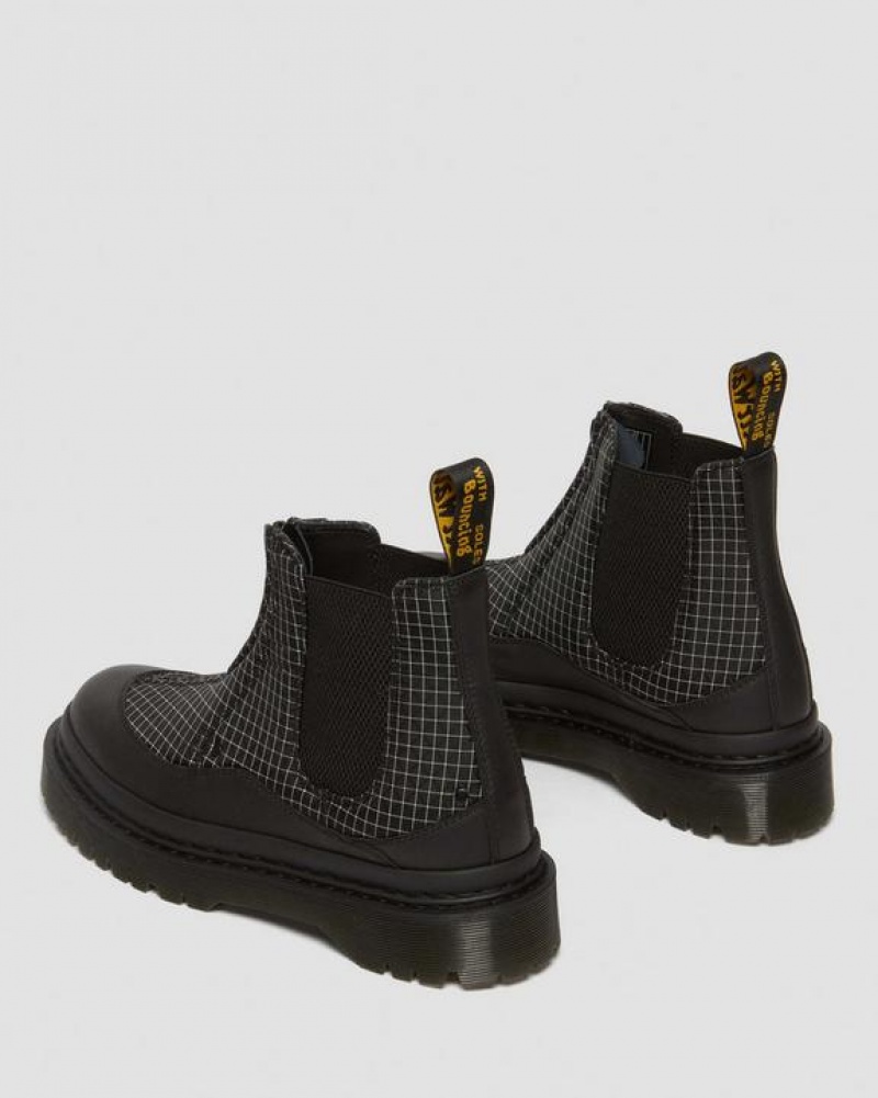 Black / Black / White Women's Dr Martens 2976 Beta Bex Grid Chelsea Boots | USA_Dr14924