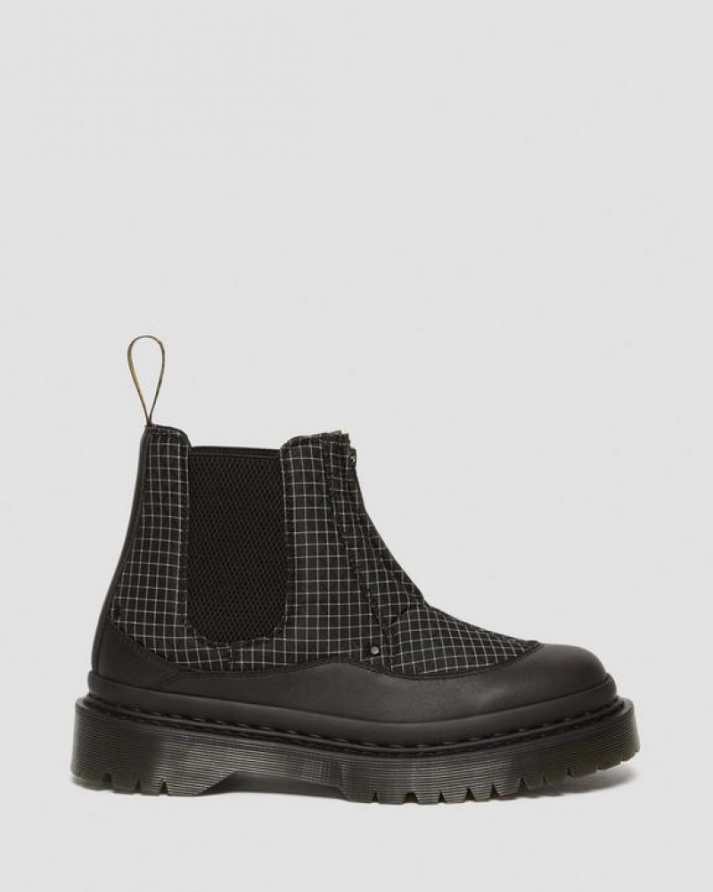 Black / Black / White Women's Dr Martens 2976 Beta Bex Grid Chelsea Boots | USA_Dr14924