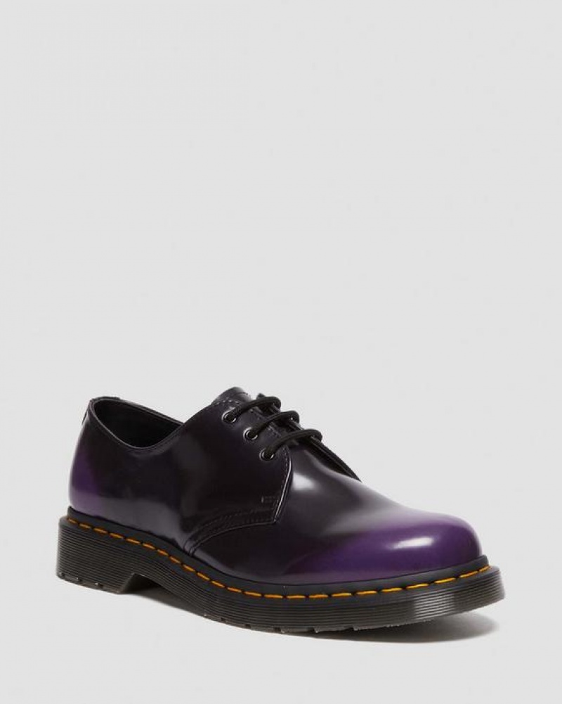 Black / Purple Women\'s Dr Martens Vegan 1461 Oxford Shoes | USA_Dr96381