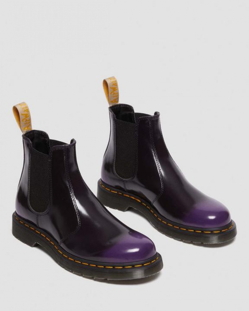 Black / Purple Women's Dr Martens Vegan 2976 Chelsea Boots | USA_Dr69635