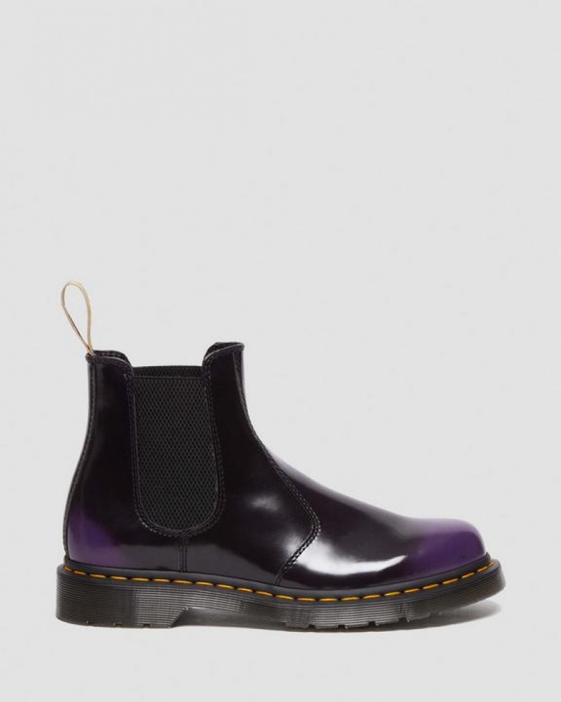 Black / Purple Women's Dr Martens Vegan 2976 Chelsea Boots | USA_Dr69635