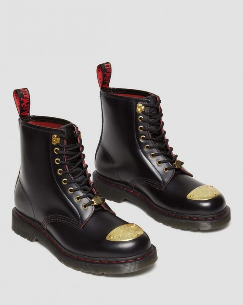 Black / Red Women's Dr Martens 1460 Year of the Dragon Leather Lace Up Boots | USA_Dr38327