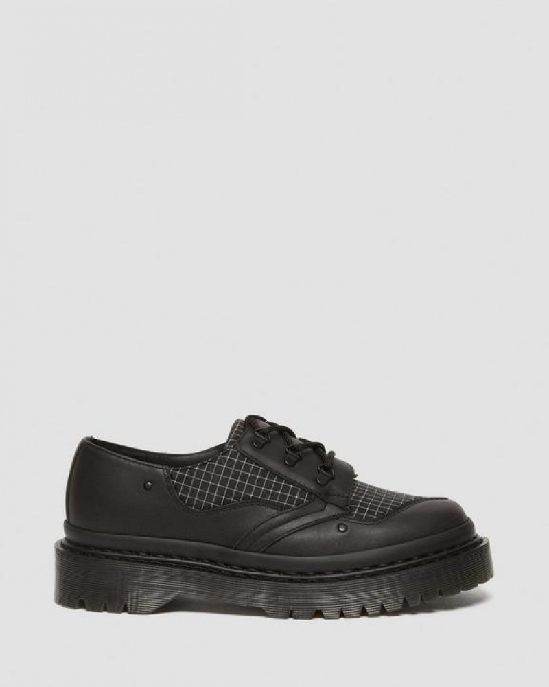 Black / White Men's Dr Martens 1461 Beta Bex Grid Oxford Shoes | USA_Dr25691