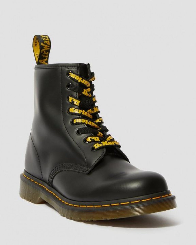 Black / Yellow Accessories Dr Martens 55 Inch Flat (8-10 Eye) Laces | USA_Dr14880