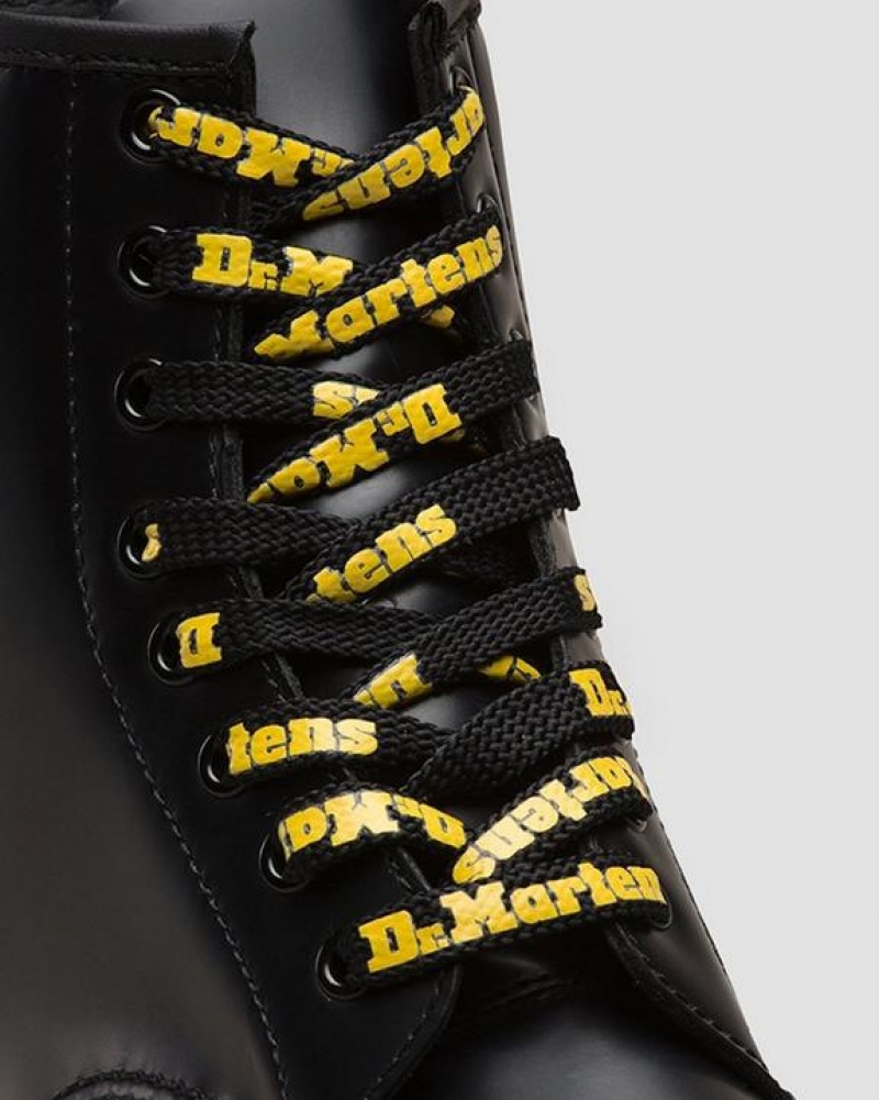 Black / Yellow Accessories Dr Martens 55 Inch Flat (8-10 Eye) Laces | USA_Dr14880