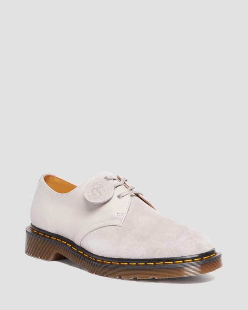 Blue Grey Men\'s Dr Martens 1461 Made in England Suede Oxford Shoes | USA_Dr51253