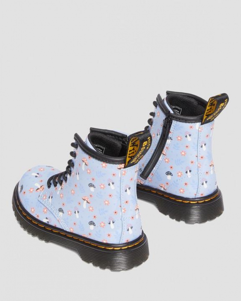 Blue Kids' Dr Martens Toddler 1460 Patent Woodland Lace Up Boots | USA_Dr65990