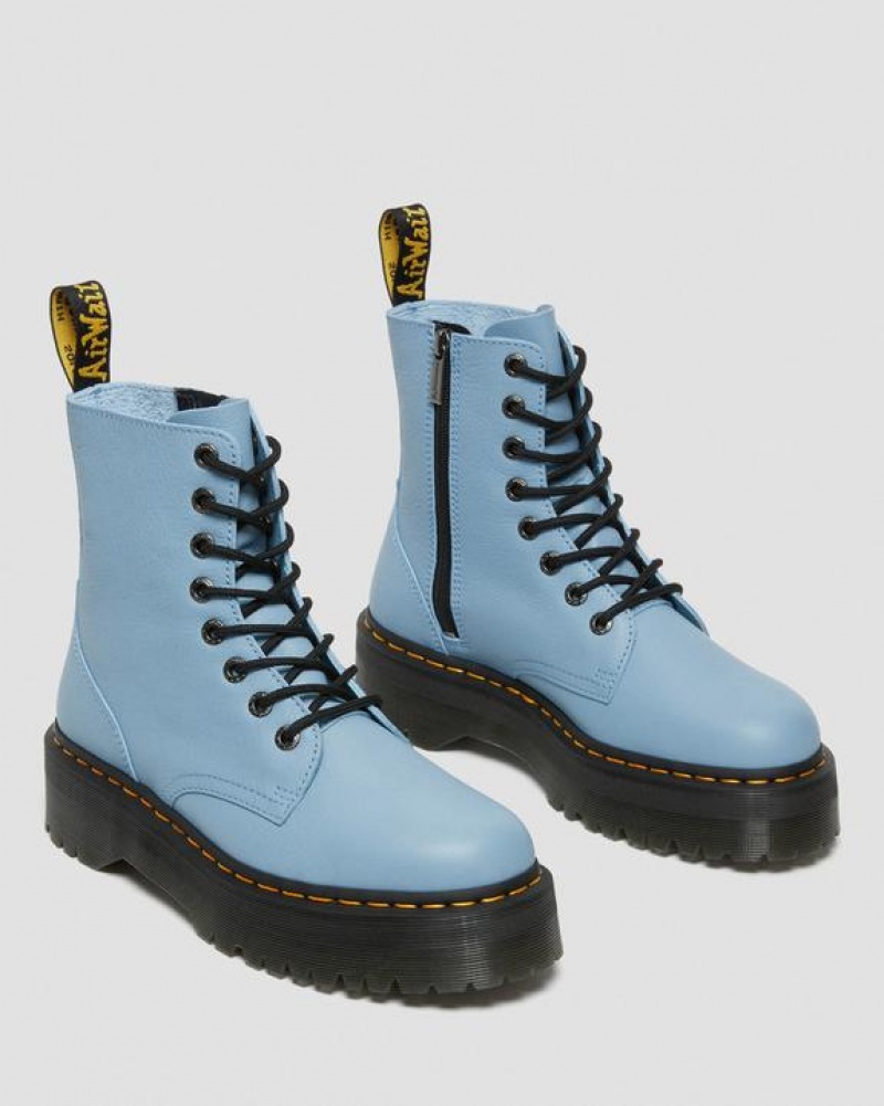 Blue Men's Dr Martens Jadon III Boot Pisa Leather Platform Shoes | USA_Dr29076