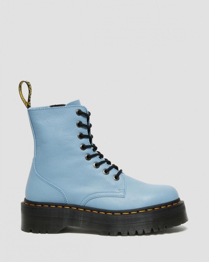 Blue Men's Dr Martens Jadon III Boot Pisa Leather Platform Shoes | USA_Dr29076