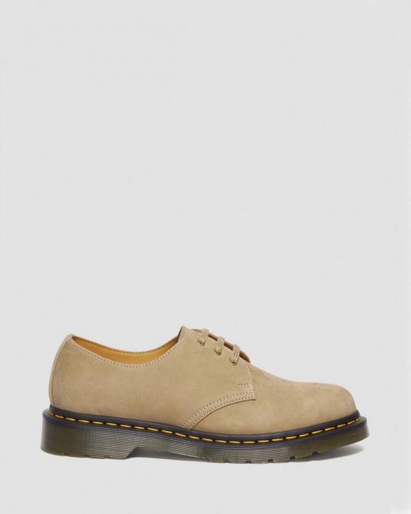 Brown Men's Dr Martens 1461 Tumbled Nubuck Leather Oxford Shoes | USA_Dr87674