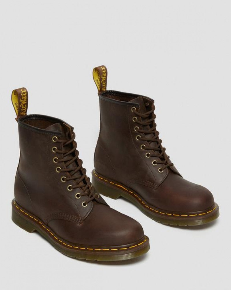 Brown Women's Dr Martens 1460 Crazy Horse Leather Lace Up Boots | USA_Dr79029