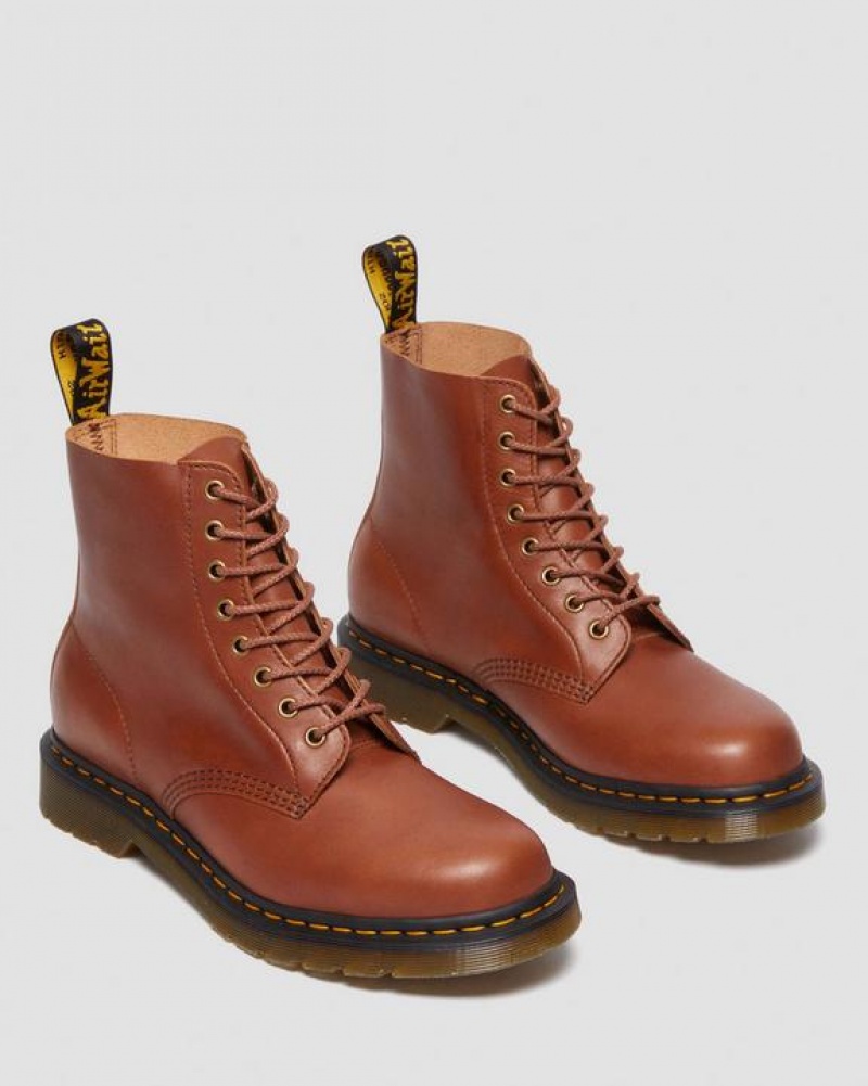 Brown Women's Dr Martens 1460 Pascal Carrara Leather Lace Up Boots | USA_Dr46611