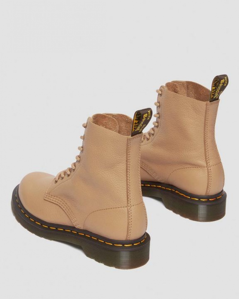 Brown Women's Dr Martens 1460 Women's Pascal Virginia Leather Boots | USA_Dr48382