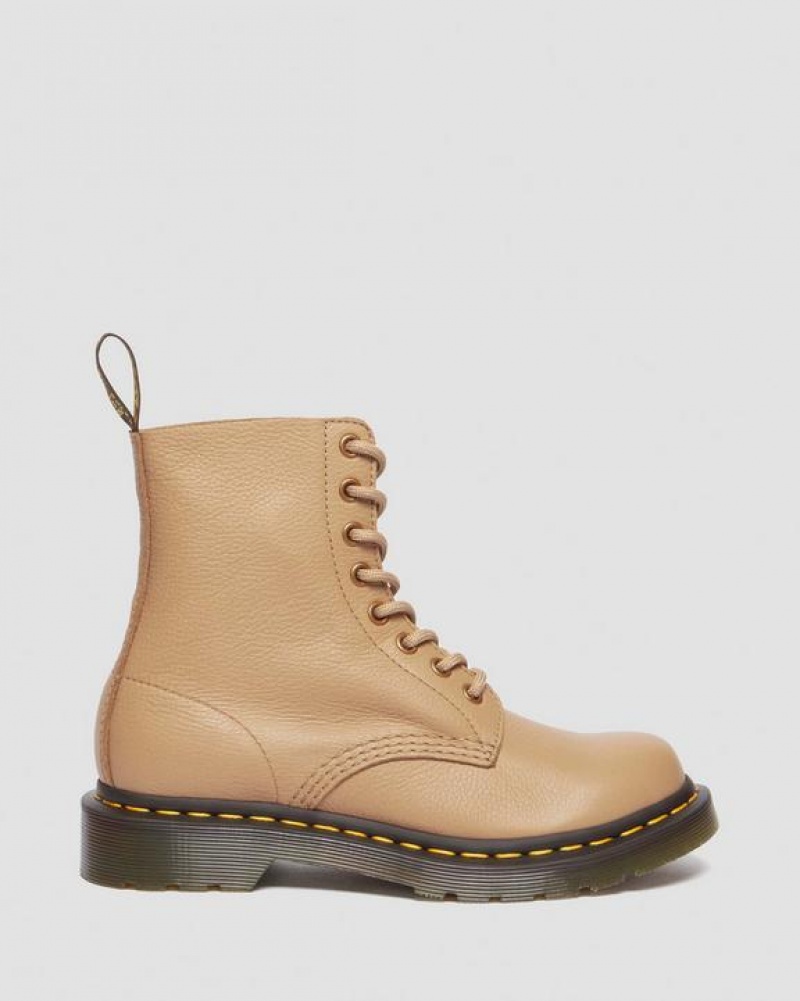 Brown Women's Dr Martens 1460 Women's Pascal Virginia Leather Boots | USA_Dr48382