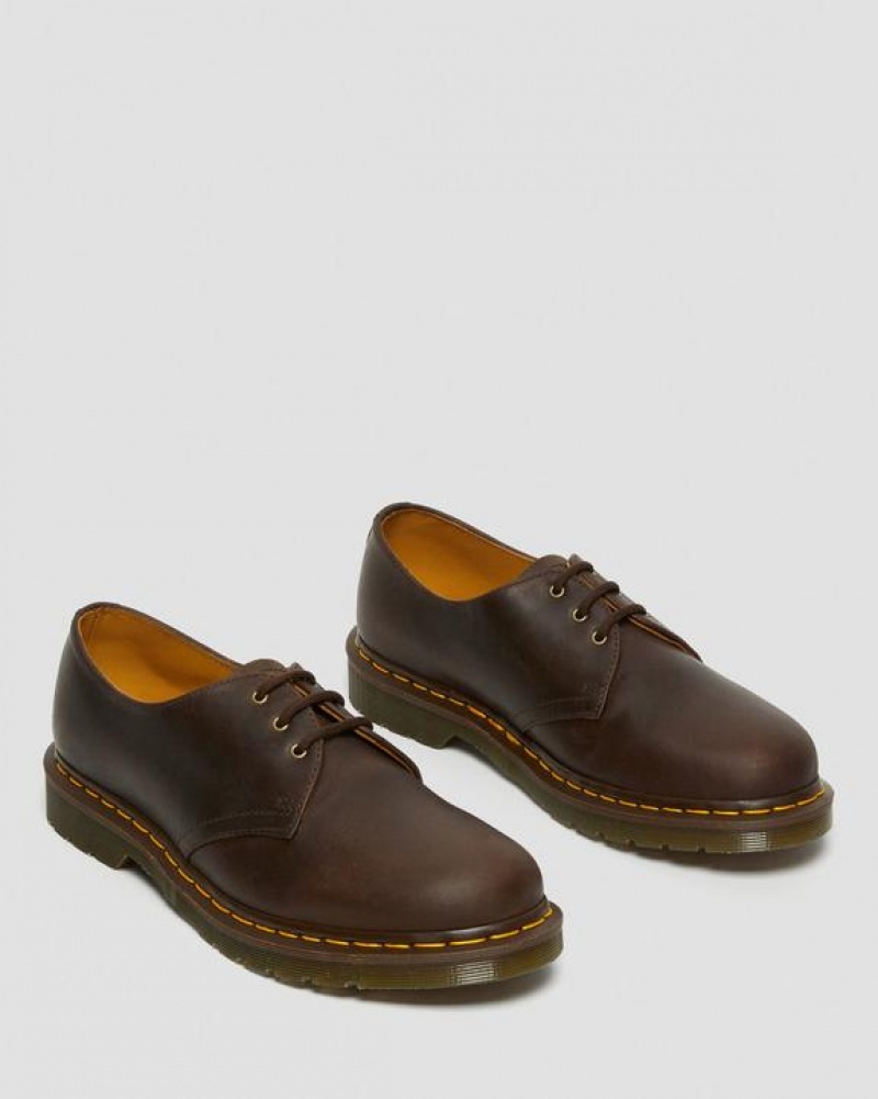 Brown Women's Dr Martens 1461 Crazy Horse Leather Oxford Shoes | USA_Dr81694