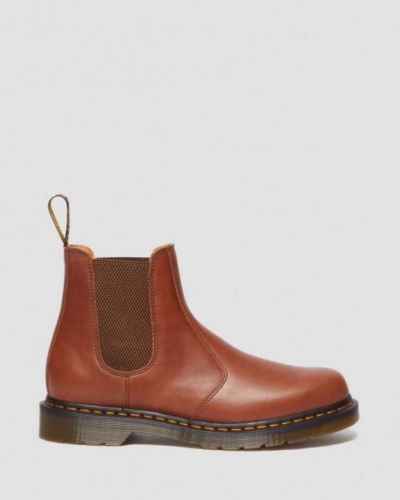 Brown Women's Dr Martens 2976 Carrara Leather Chelsea Boots | USA_Dr94536