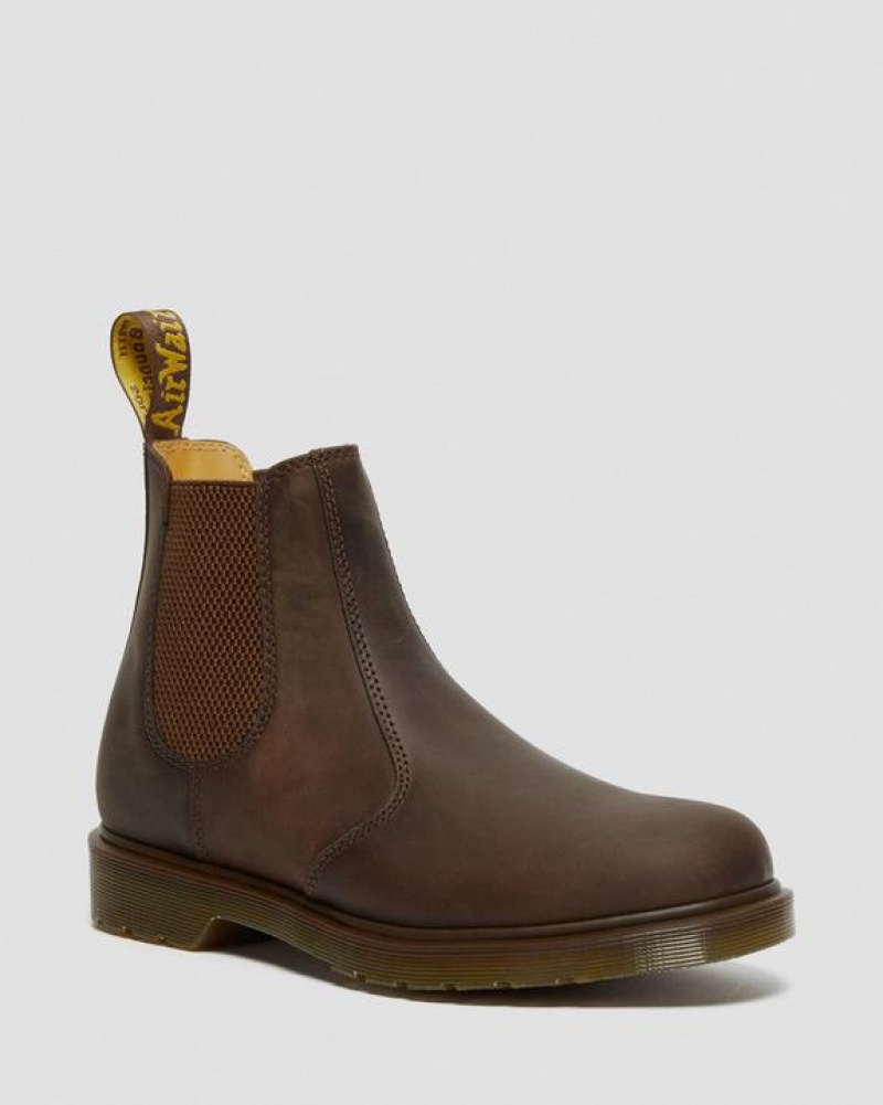 Brown Women\'s Dr Martens 2976 Crazy Horse Leather Chelsea Boots | USA_Dr78126