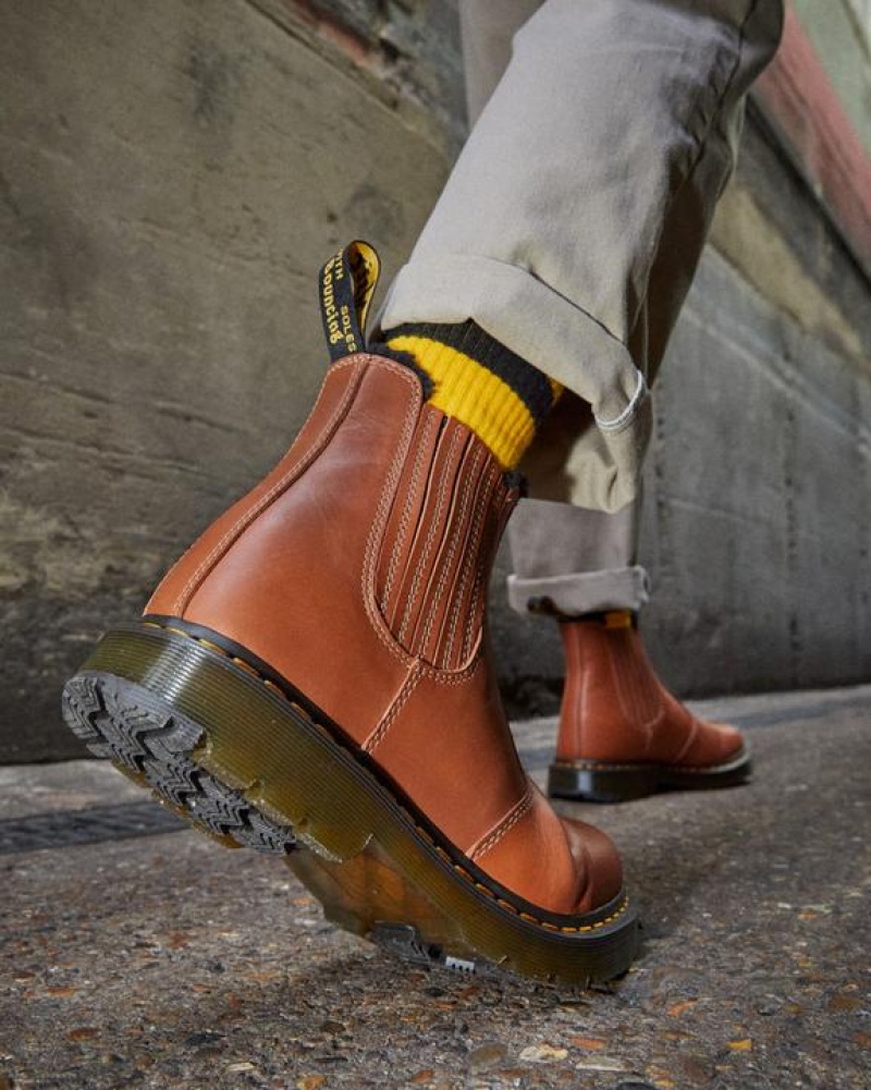 Brown Women's Dr Martens 2976 DM's Wintergrip Leather Chelsea Boots | USA_Dr12092