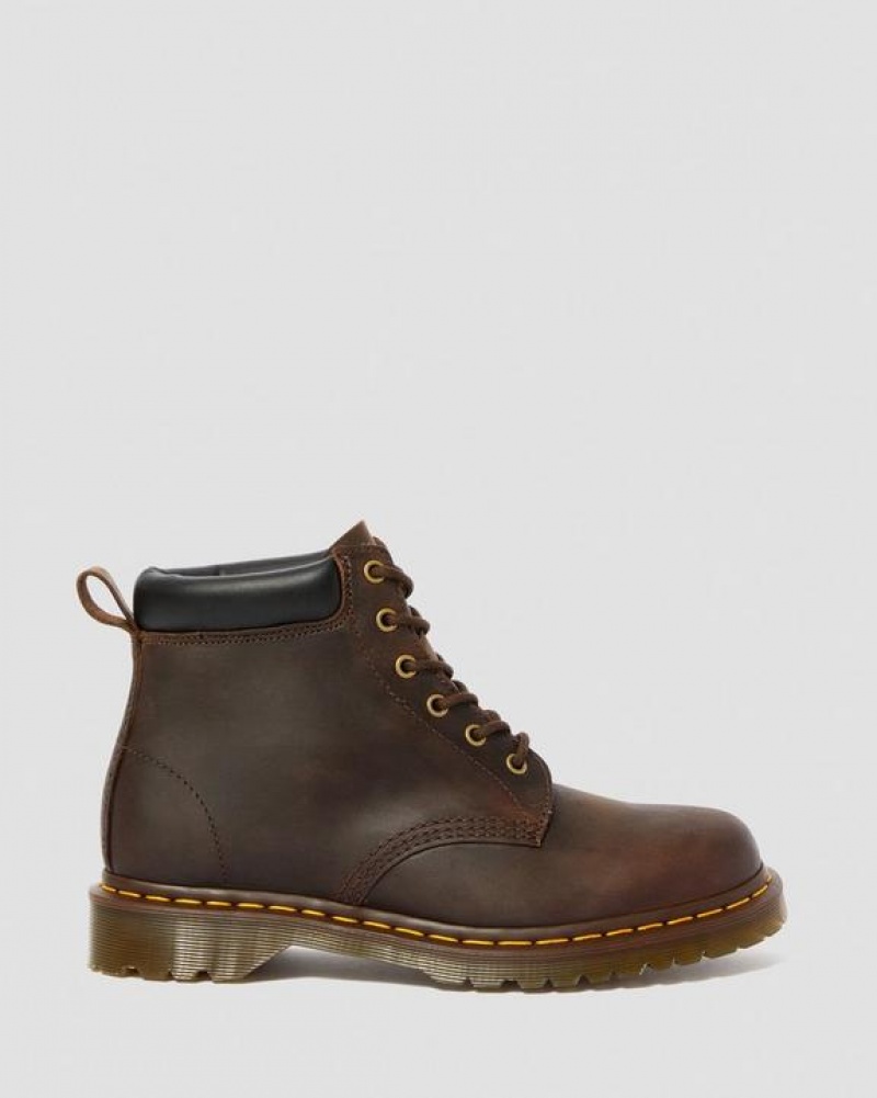 Brown Women's Dr Martens 939 Ben Boot Crazy Horse Leather Lace Up Boots | USA_Dr62248