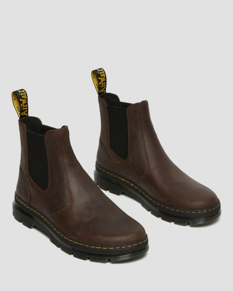 Brown Women's Dr Martens Embury Crazy Horse Leather Casual Boots | USA_Dr79929