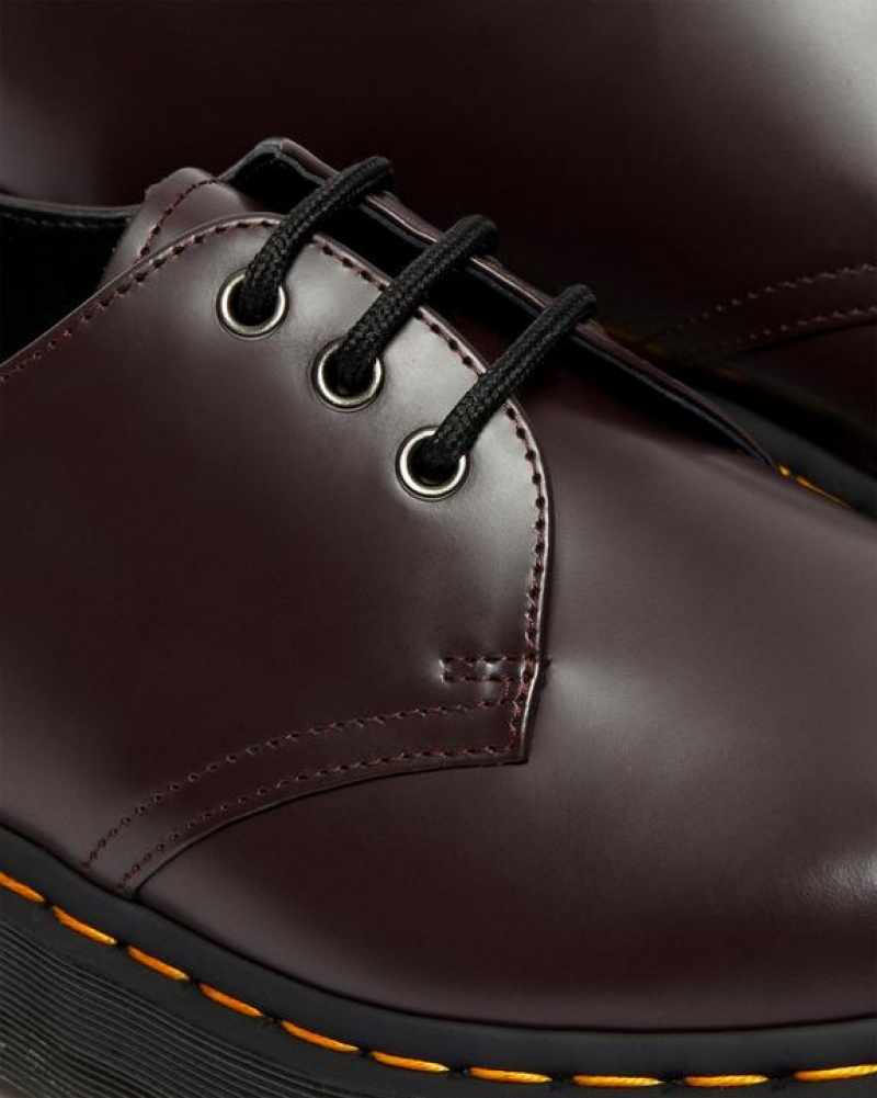 Burgundy Men's Dr Martens 1461 Smooth Leather Shoes | USA_Dr74484