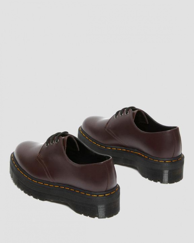 Burgundy Men's Dr Martens 1461 Smooth Leather Shoes | USA_Dr74484