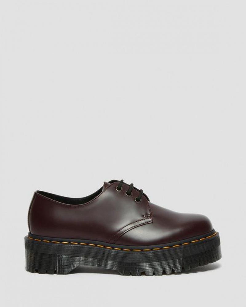 Burgundy Men's Dr Martens 1461 Smooth Leather Shoes | USA_Dr74484