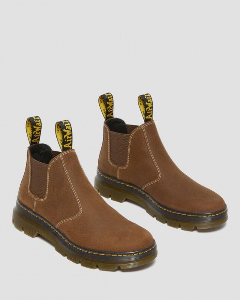 Cream Women's Dr Martens Hardie II Leather Chelsea Work Boots | USA_Dr70488