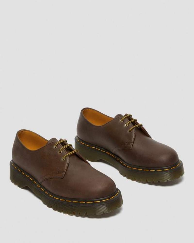 Dark Brown Men's Dr Martens 1461 Bex Crazy Horse Leather Oxford Shoes | USA_Dr83112