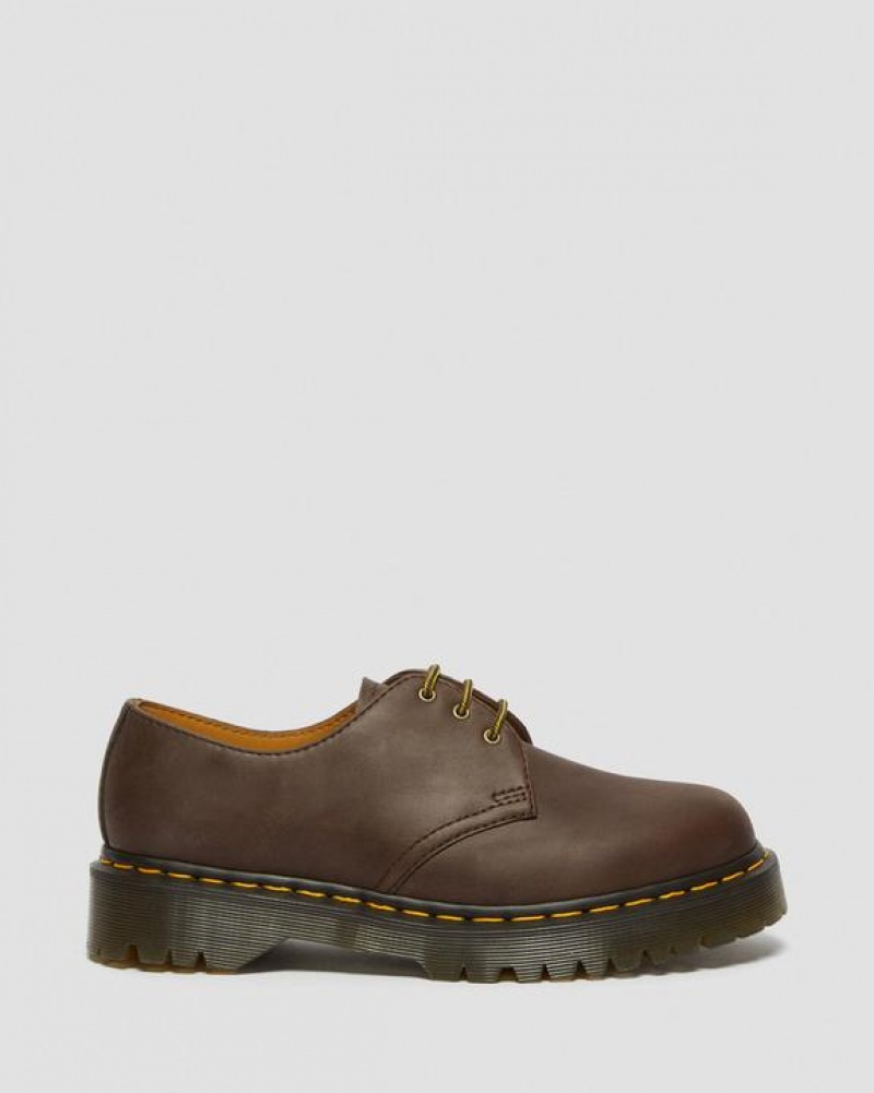 Dark Brown Men's Dr Martens 1461 Bex Crazy Horse Leather Oxford Shoes | USA_Dr83112