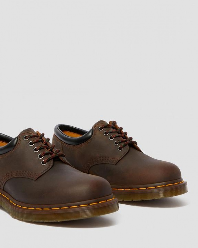 Dark Brown Men's Dr Martens 8053 Crazy Horse Leather Casual Shoes | USA_Dr42354