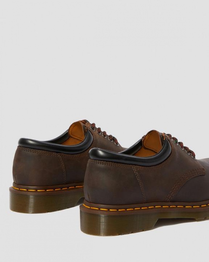 Dark Brown Men's Dr Martens 8053 Crazy Horse Leather Casual Shoes | USA_Dr42354