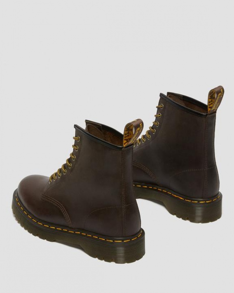 Dark Brown Women's Dr Martens 1460 Bex Crazy Horse Leather Lace Up Boots | USA_Dr34700