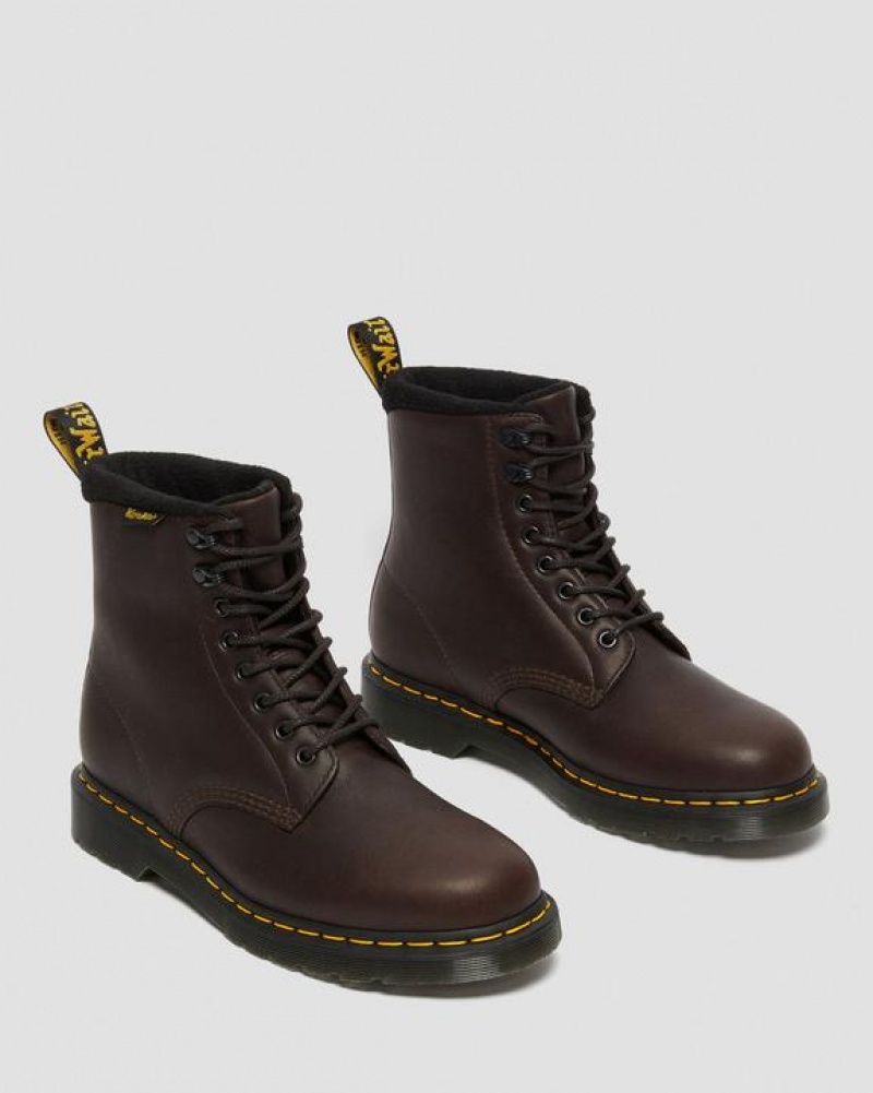 Dark Brown Women's Dr Martens 1460 Pascal Warmwair Leather Lace Up Boots | USA_Dr22997