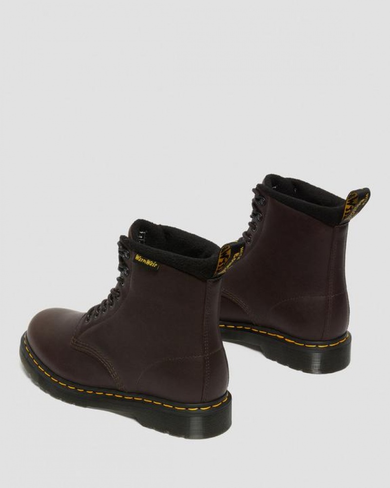 Dark Brown Women's Dr Martens 1460 Pascal Warmwair Leather Lace Up Boots | USA_Dr22997